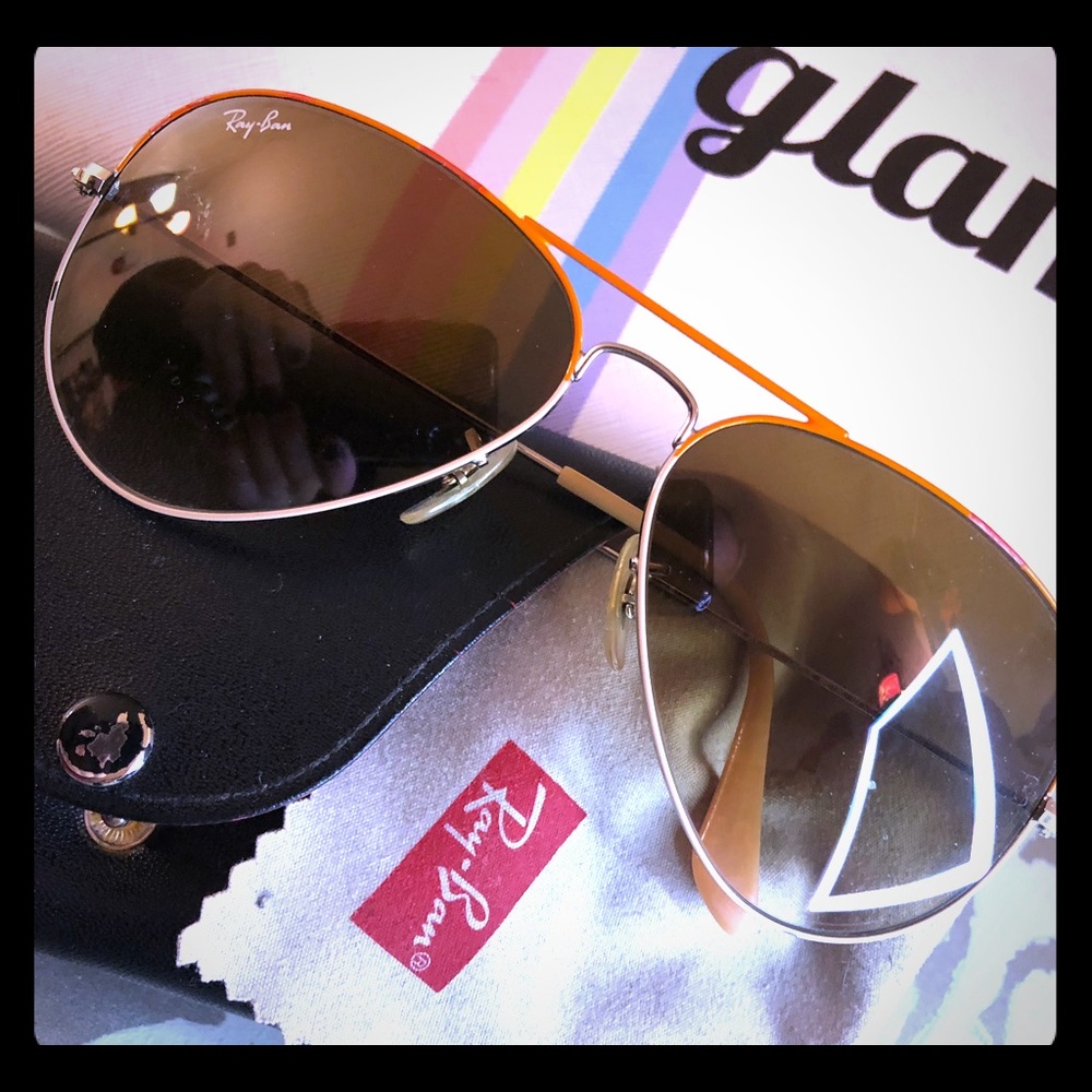 Ray-Ban Aviator sunglasses, authentic, orange fade